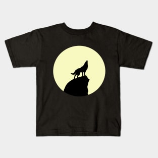 Wolf Howling at the Moon Kids T-Shirt